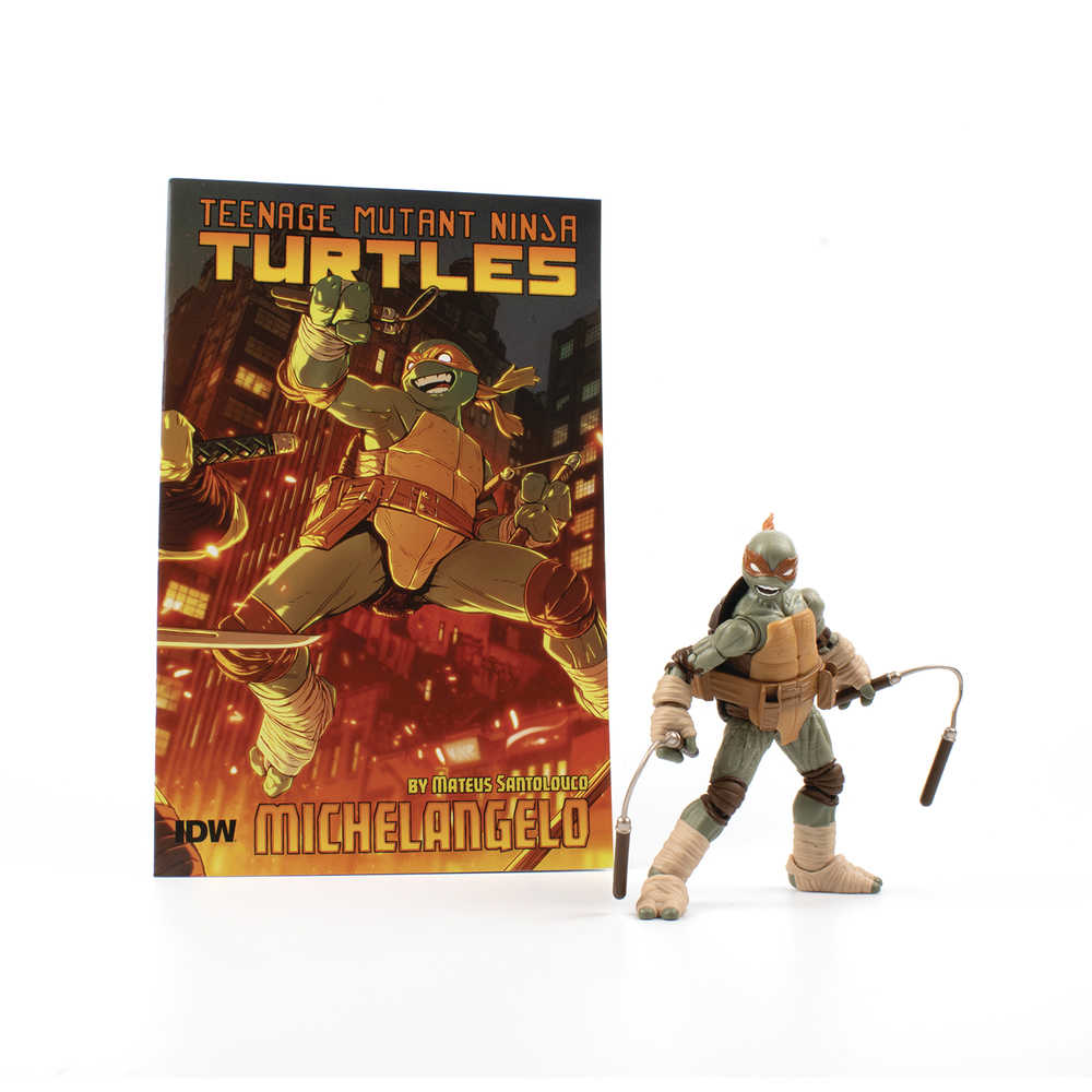 Teenage Mutant Ninja Turtles Michelangelo V2 Idw Comic Book & Bst Axn 5in Action Figure  (