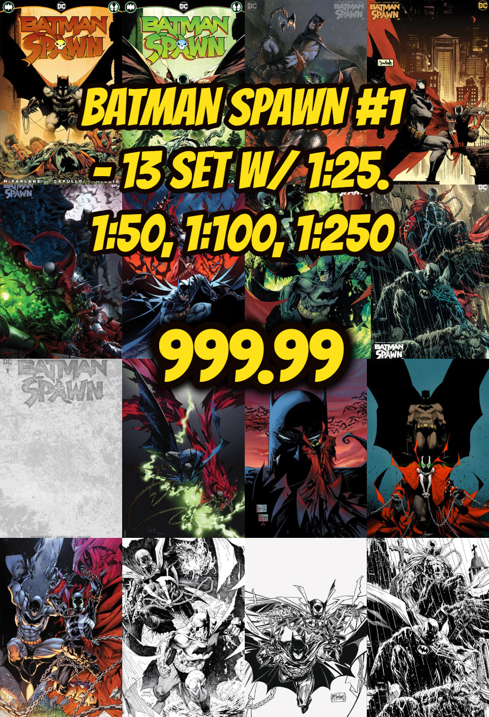 Batman Spawn #1 ALL 13 COVERS AND 1/25, 1/50, 1/100, 1/250 RATIO SET.