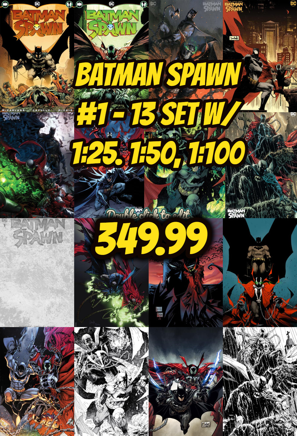 Batman Spawn #1 ALL 13 COVERS AND 1/25, 1/50, 1/100 RATIO SET.