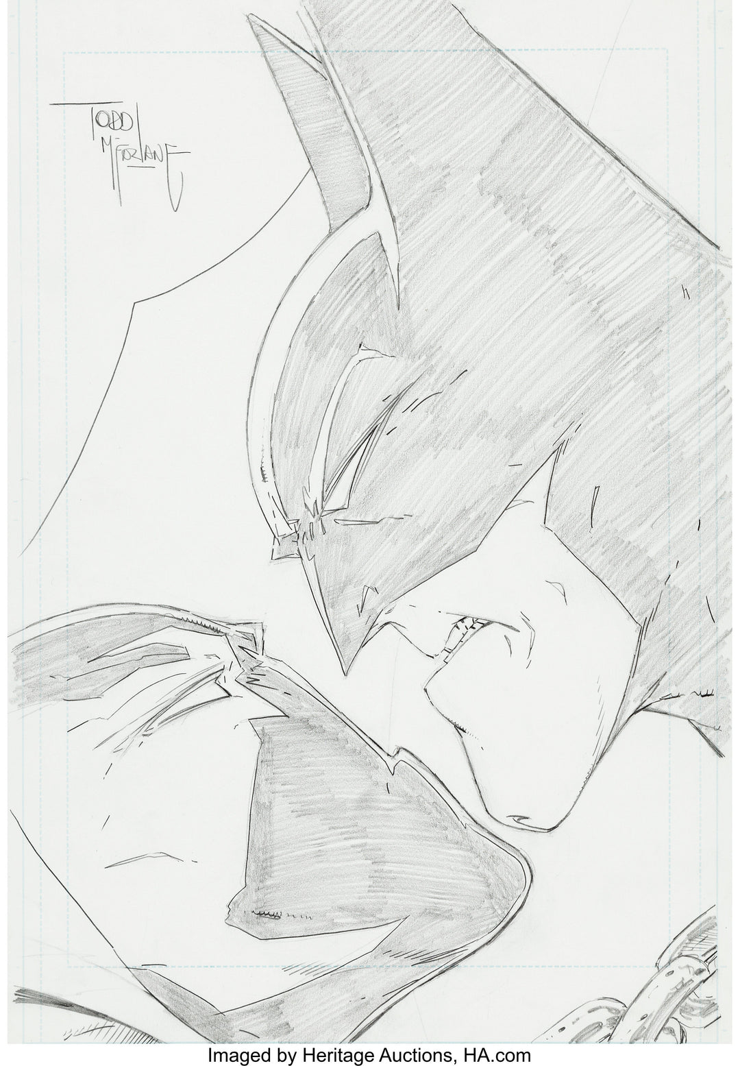 Todd McFarlane - Spawn and Batman Pencil Illustration Original Art (2006). Signed!!