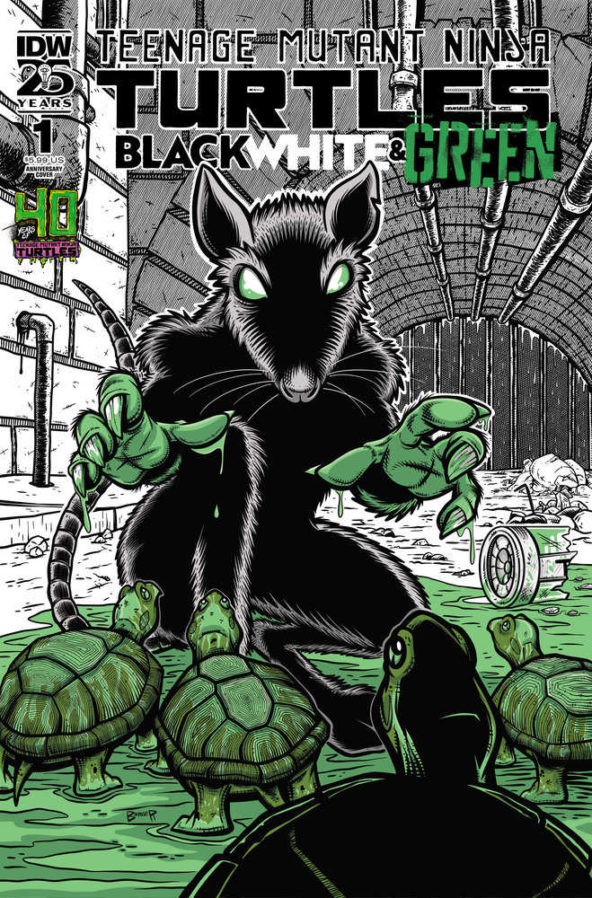 Teenage Mutant Ninja Turtles: Black, White, And Green #1 Variant 40th Anniversary (Berger)