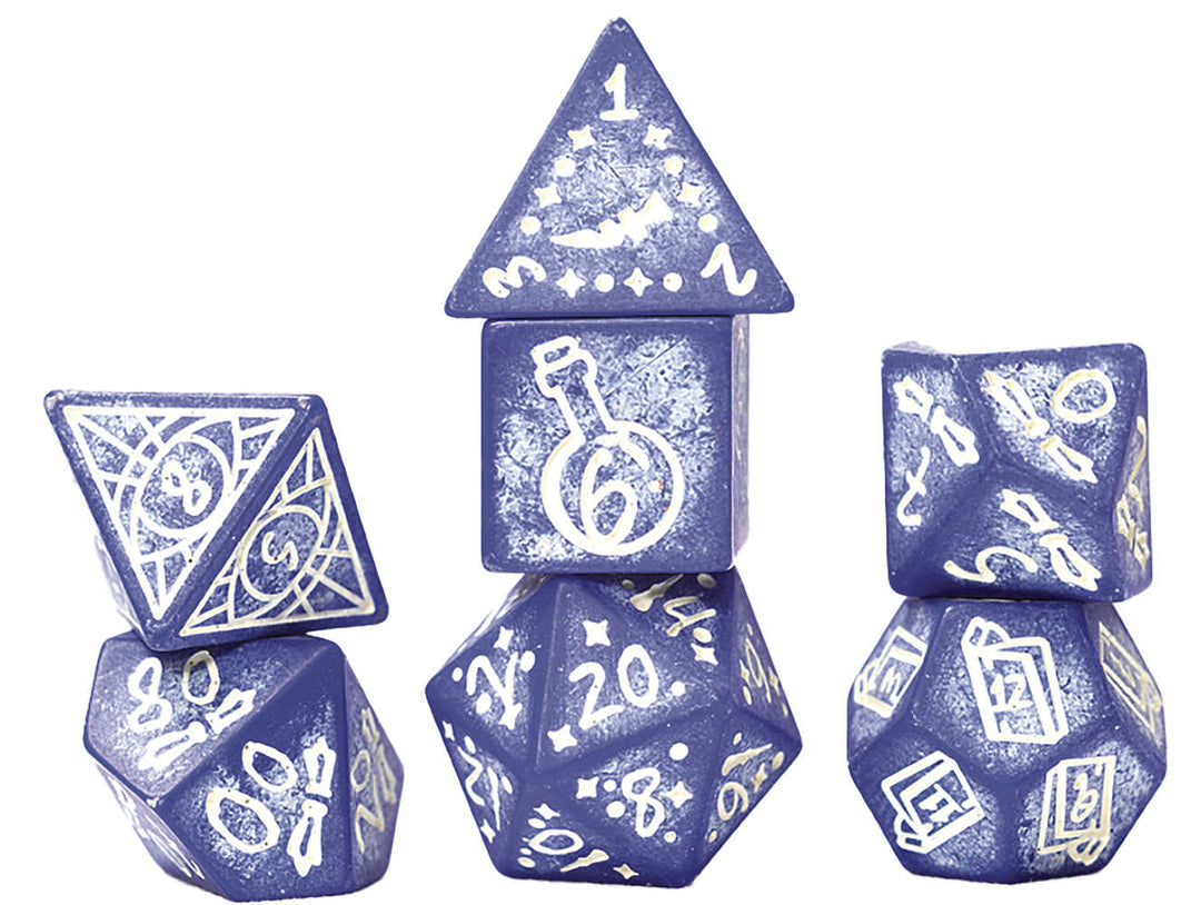 Role Playing Game Dice Set 7 Illusory Stone Purple Agate