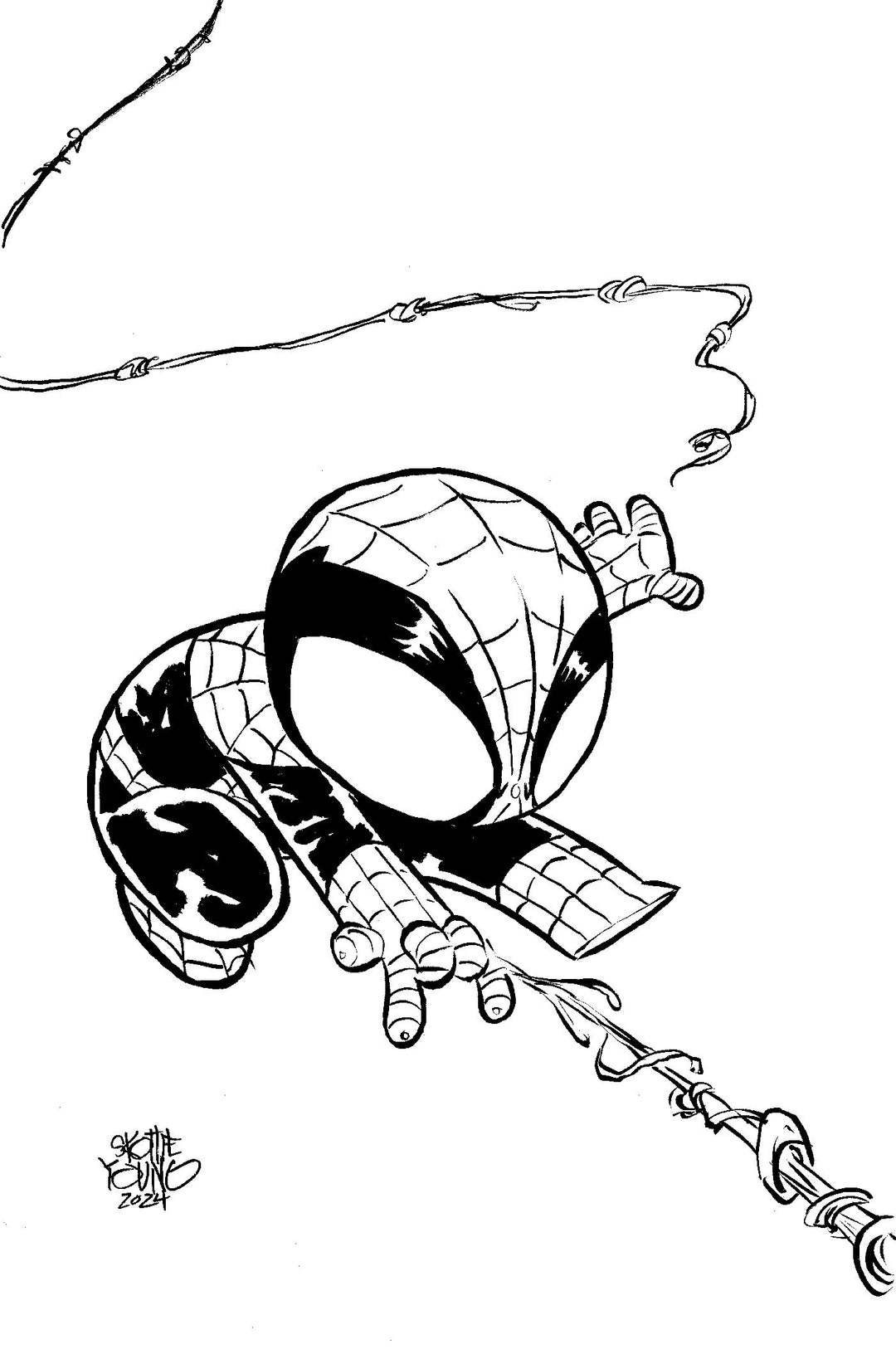 Amazing Spider-Man #51 Skottie Young'S Big Marvel Virgin Black And White Variant