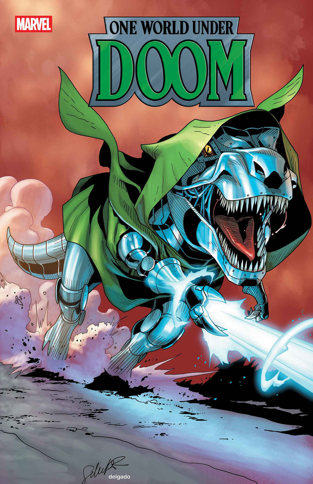 One World Under Doom #8 Salvador Larroca Doomasaur Variant