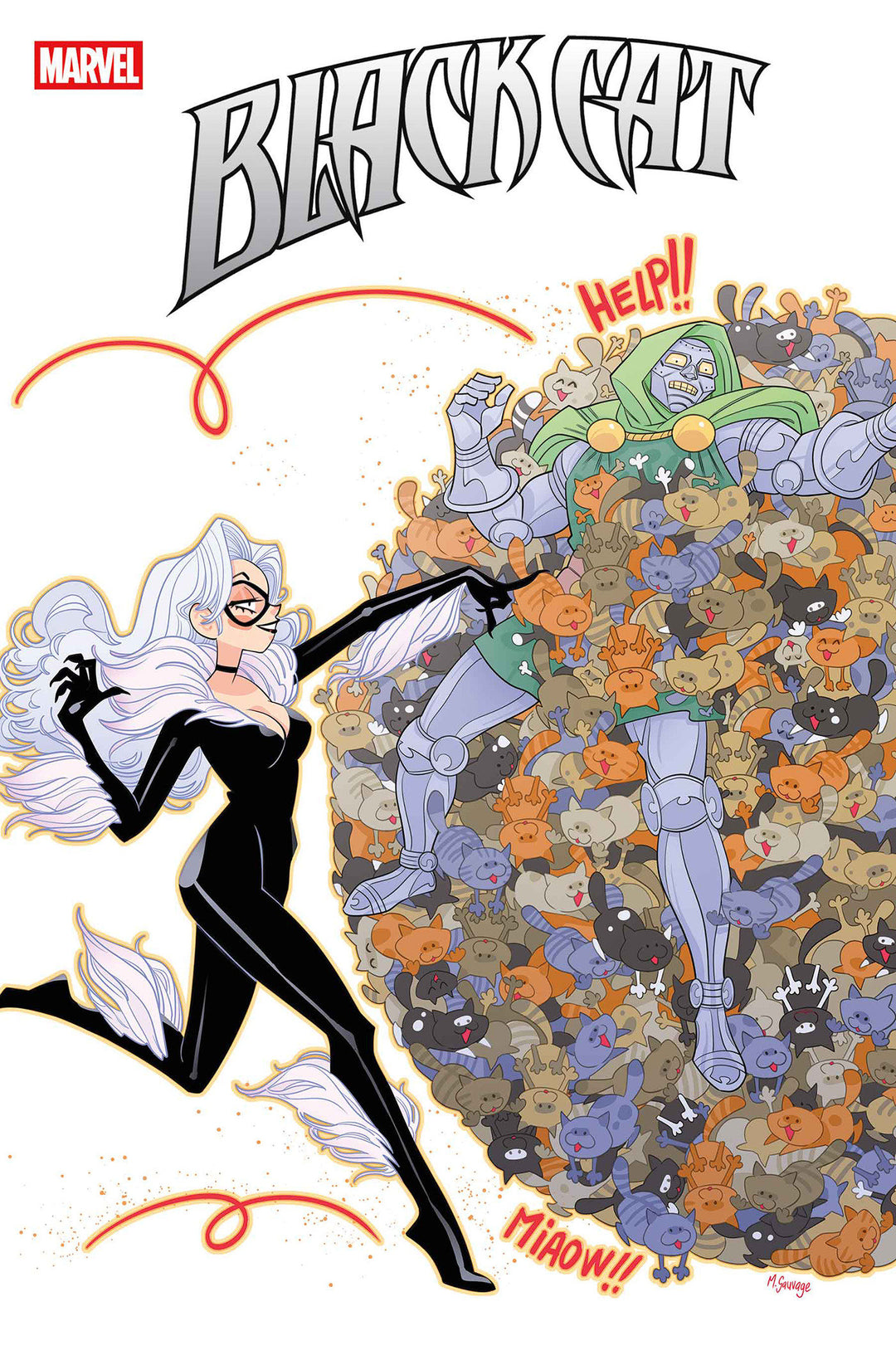Black Cat #8 Marguerite Sauvage Doom Homage Variant