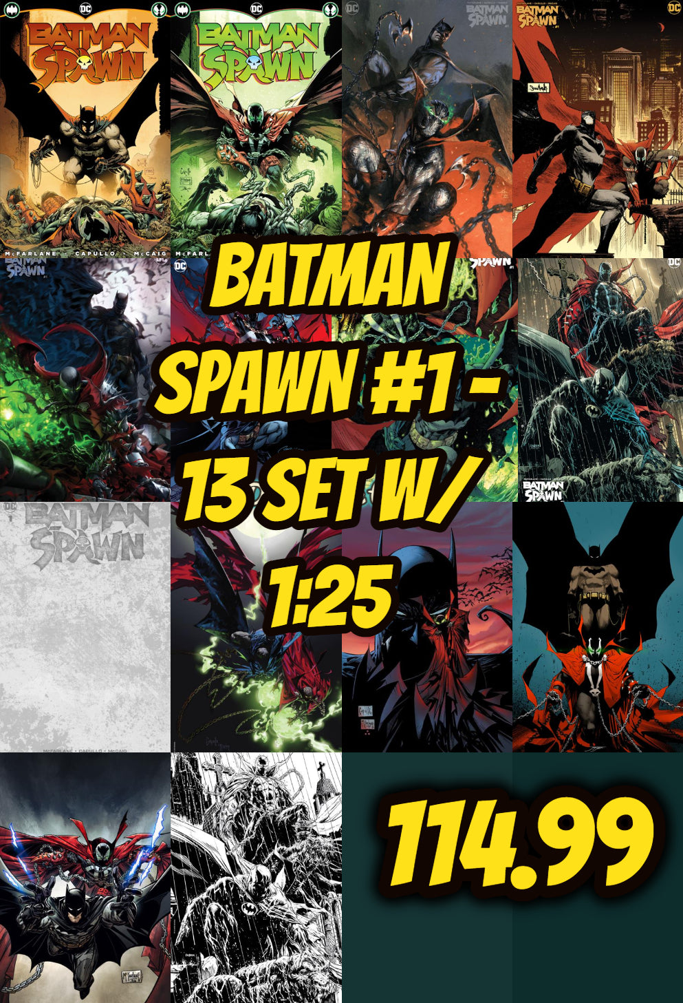 Batman Spawn #1 ALL 13 COVERS AND 1/25 RATIO SET.