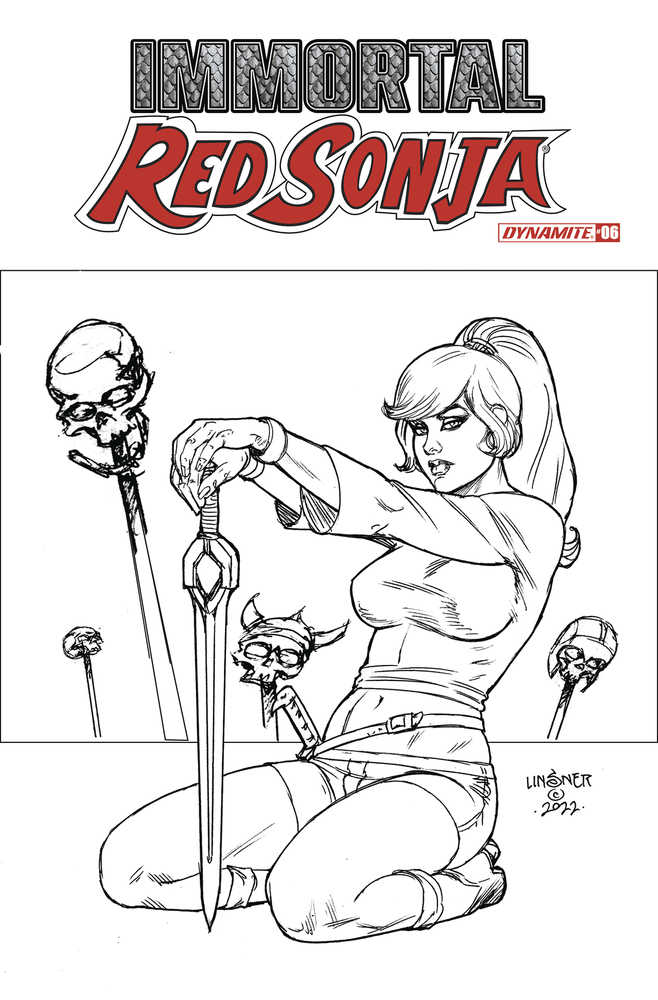 Immortal Red Sonja #6 Cover G 15 Copy Variant Edition Linsner Black & White