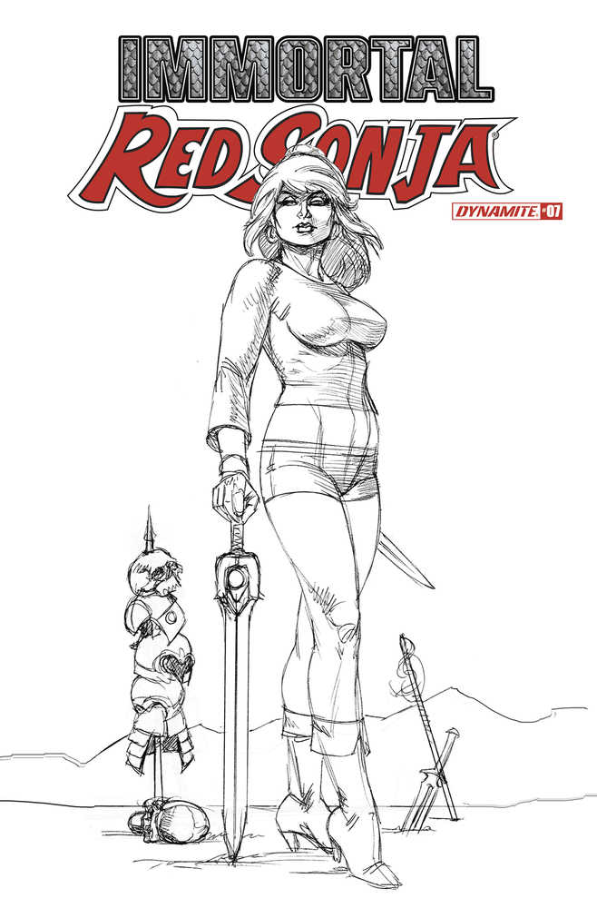 Immortal Red Sonja #7 Cover G 15 Copy Variant Edition Linsner Black & White