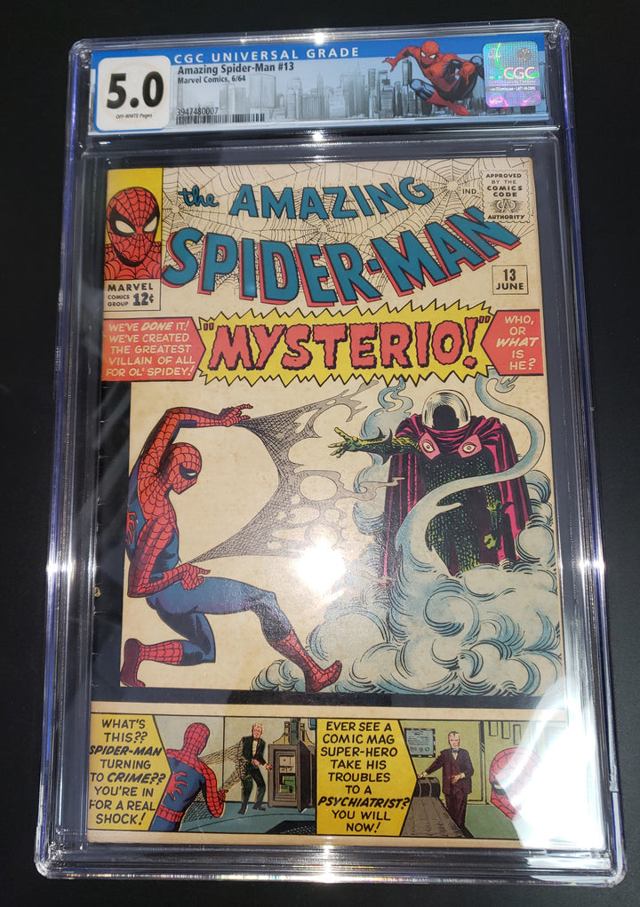 Amazing Spider-Man #13 CGC 5.0 WHITE PGS 1964 1st app. Mysterio