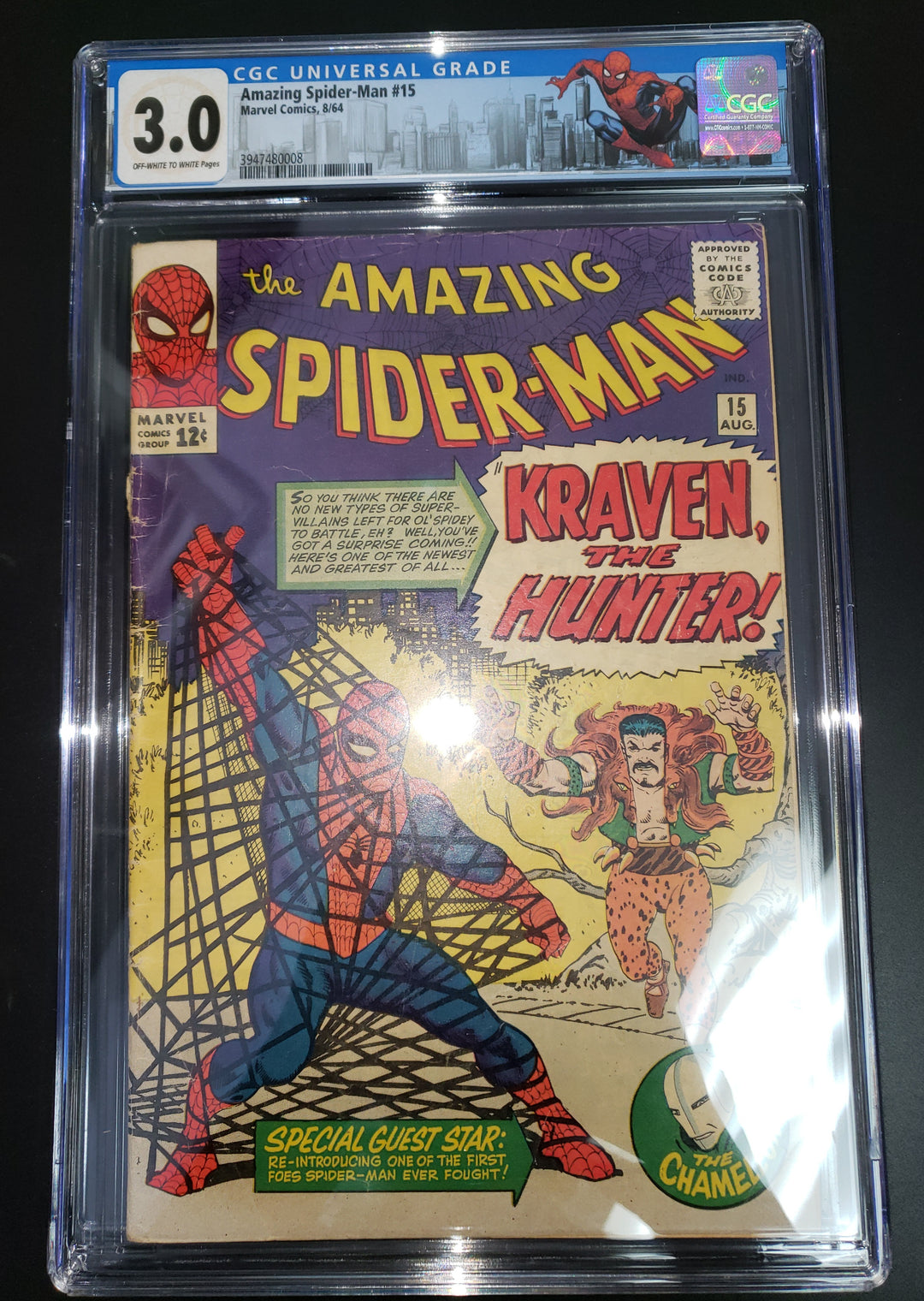 Amazing Spider Man #15 Silver Age 1st Kraven CGC 3.0