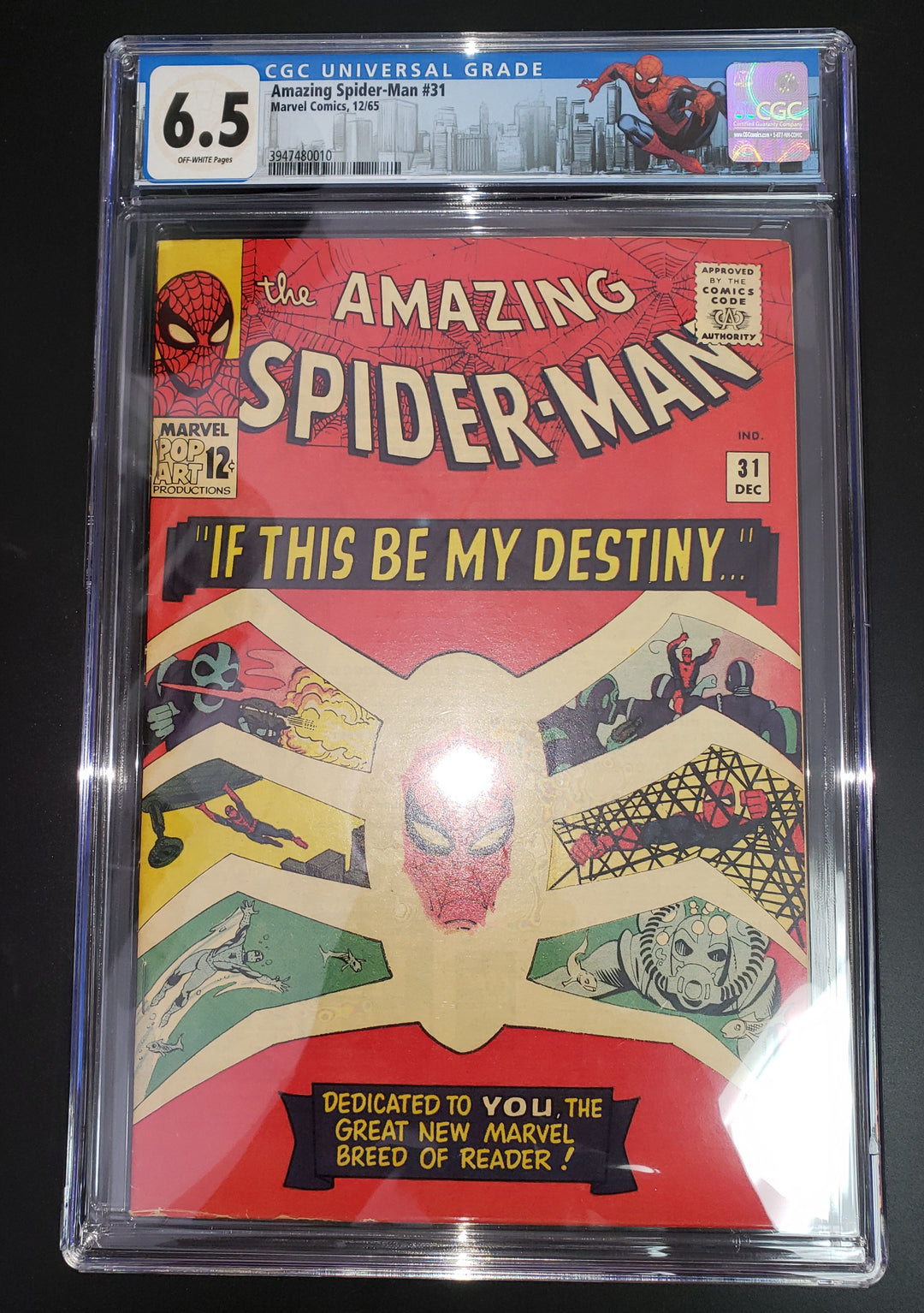 Amazing Spider-Man #31 CGC FN+ 6.5 White Pages 1st Gwen Stacy!