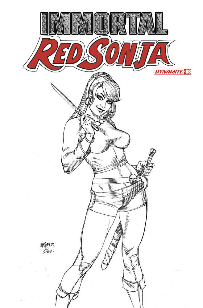 Immortal Red Sonja #8 Cover G 15 Copy Variant Edition Linsner Black & White