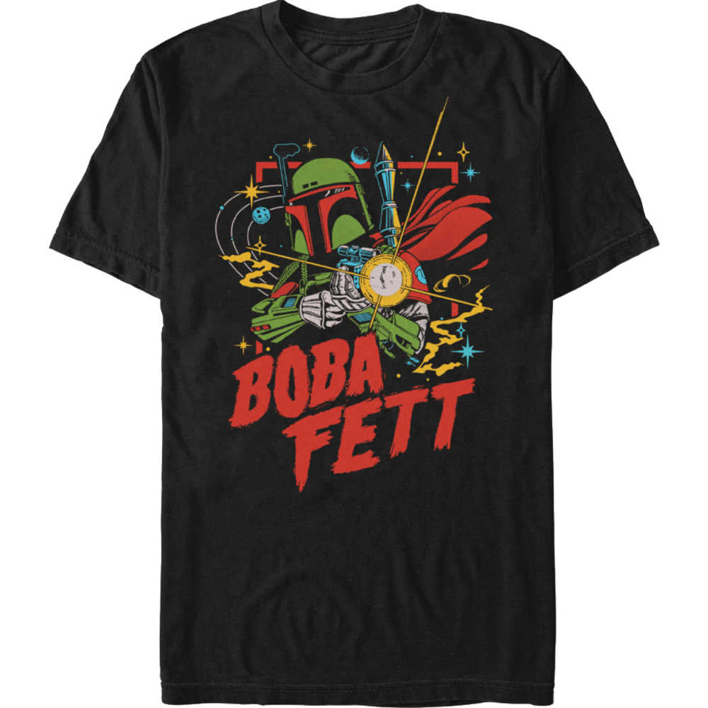 Star Wars Boba Fett Space Retro T-Shirt LG