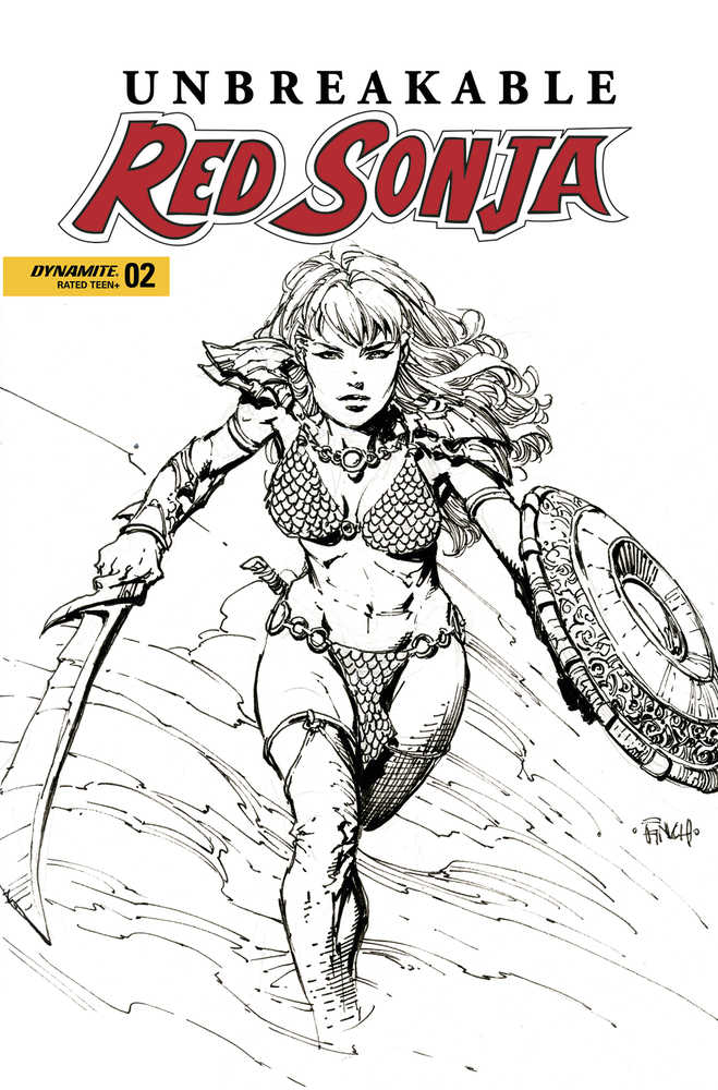 Unbreakable Red Sonja #2 Cover D Finch Black & White