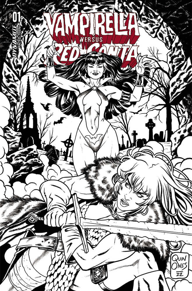 Vampirella vs Red Sonja #1 Cover H 15 Copy Variant Edition Quinones Black & White