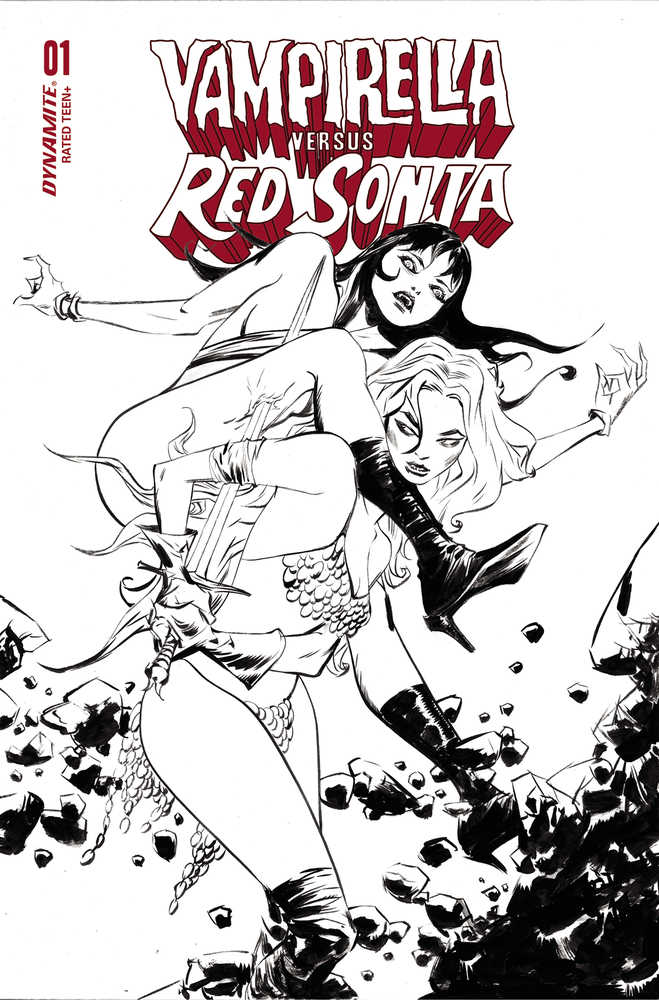 Vampirella vs Red Sonja #1 Cover I 20 Copy Variant Edition Lee Black & White