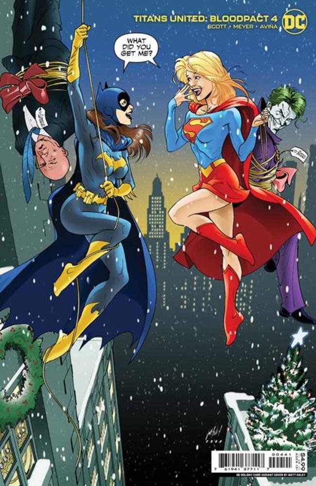 Titans United Bloodpact #4 (Of 6) Cover C Matt Haley DC Holiday Card Card Stock Variant