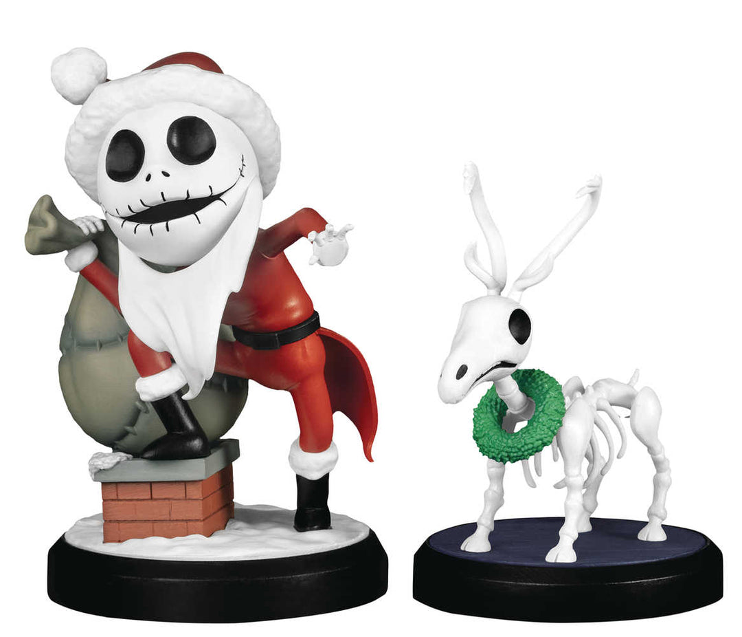 Nbx Santa Jack & Skeleton Reindeer Previews Exclusive Gid Mea-40sp