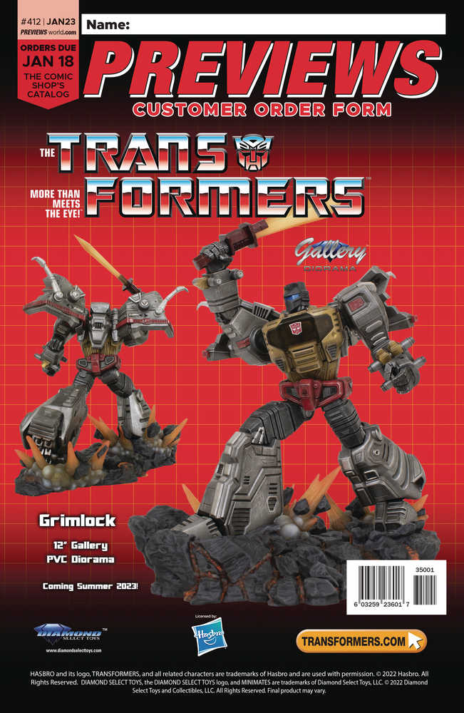Previews #414 Mar 2023 Customer Order Form Extras