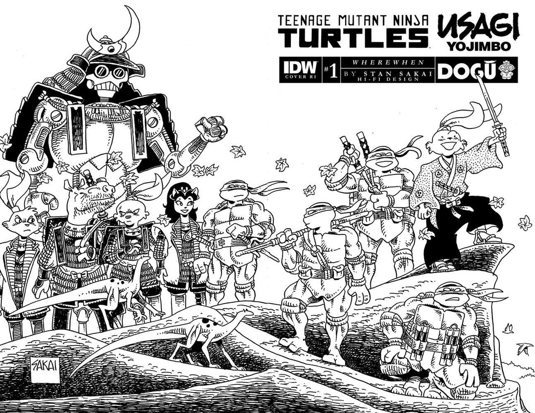 Teenage Mutant Ninja Turtles Usagi Yojimbo Wherewhen #1 Cover E 25 Copy Variant Edition Sakai Black & White