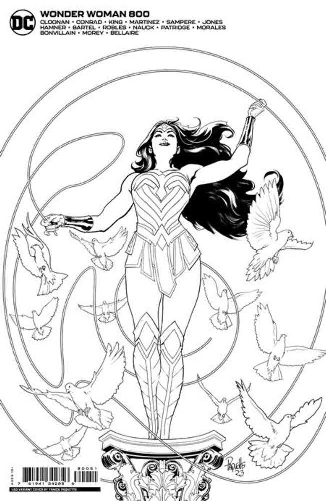 Wonder Woman #800 Cover J 1 in 50 Yanick Paquette Black & White Card Stock Variant