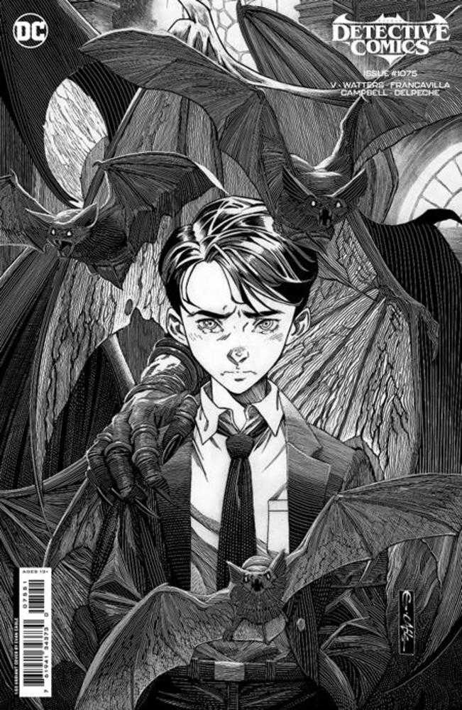 Detective Comics #1075 Cover E 1 in 50 Evan Cagle Black & White Card Stock Variant