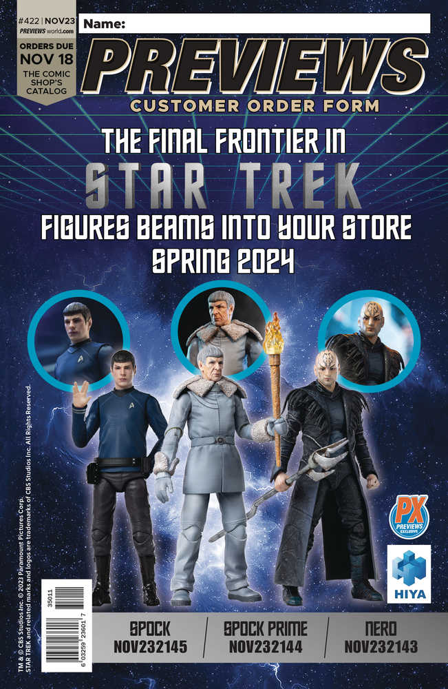 Previews #422 November 2023 Customer Order Form Extras