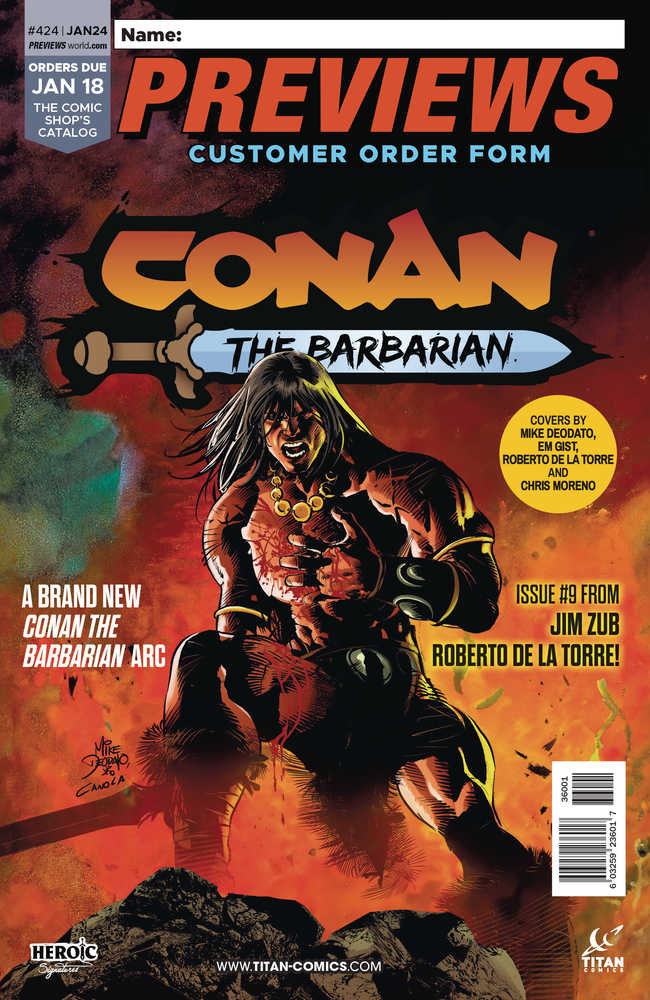 Previews #424 January 2024 Customer Order Form Extras