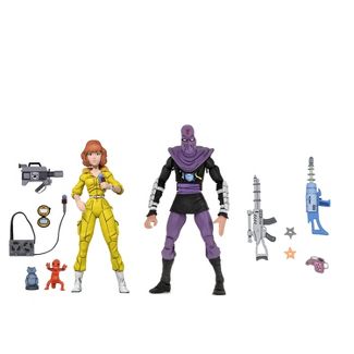 NECA TMNT April O'Neil & Foot Soldier (Bashed) Toon factory Action Figures New Sealed